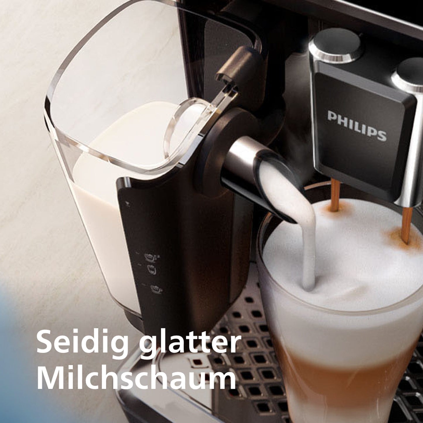 Series 5400 EP5447/90 Kaffeevollautomat Automatische Kaffeemaschine 12 Kaffeespezialitäten, mit Milchaufschäumer, LatteGo Milchsystem, Touchdisplay- 15 bar - Schwarz